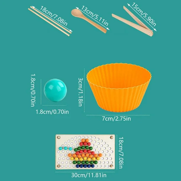Rainbow Clip Beads Game Puzzle Early Education Toy