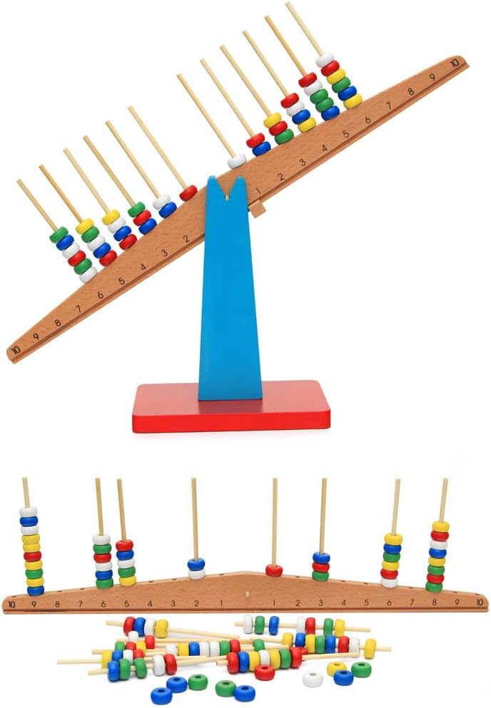 Montessori Wooden Arithmetic Balance Group, Professional Version of Mathematics Teaching Aids Sensorial Early Childhood Education Training