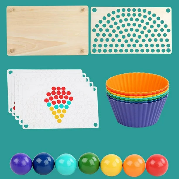 Rainbow Clip Beads Game Puzzle Early Education Toy