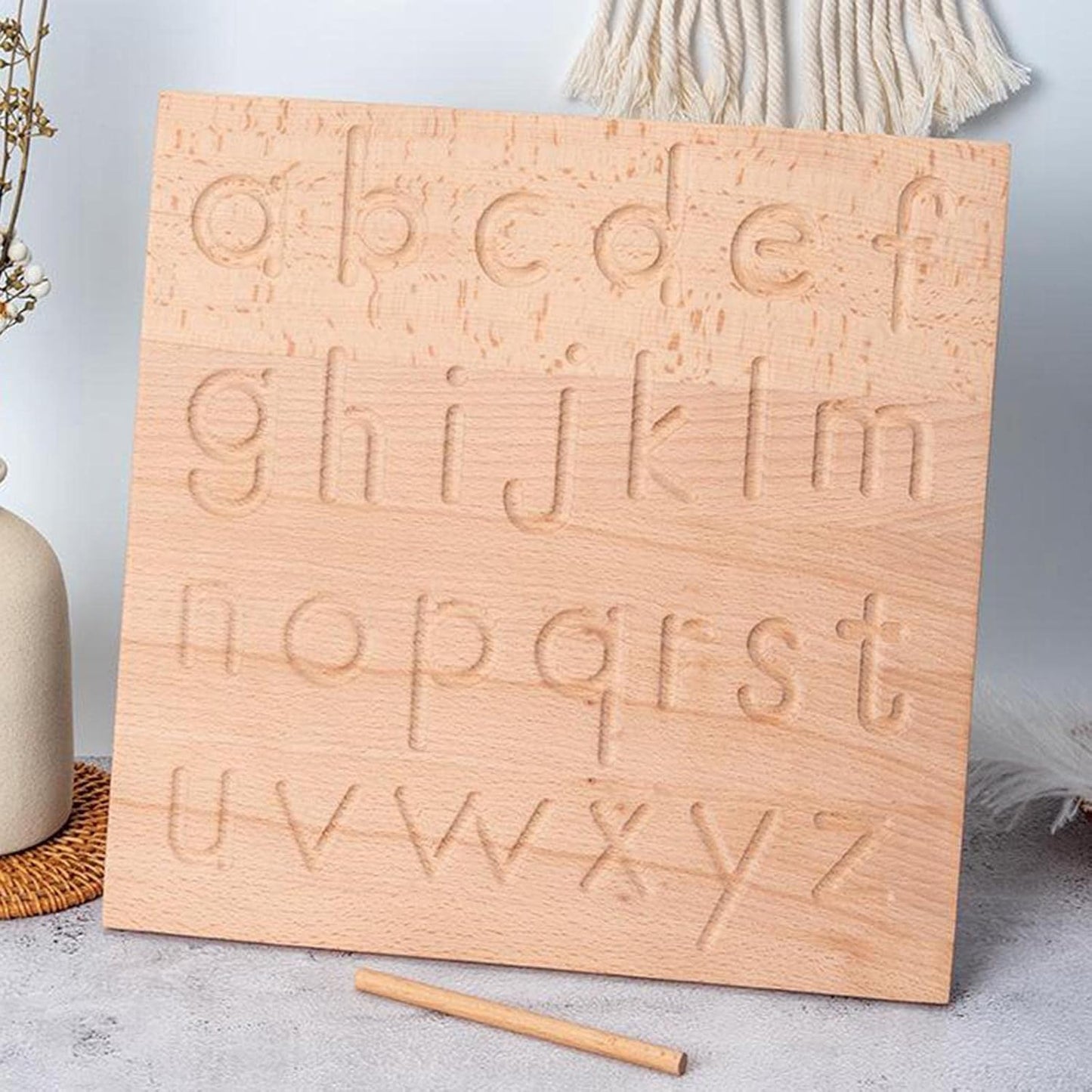 Montessori Alphabet Number Tracing Boards Double Sided Wooden