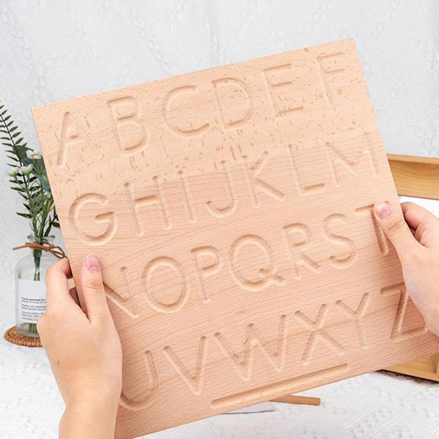 Montessori Alphabet Number Tracing Boards Double Sided Wooden