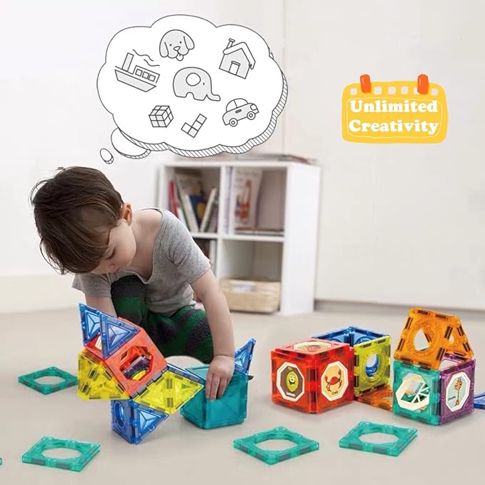 LED Magic Magnetic Marble Run with Magnetic Tiles 270 PCS