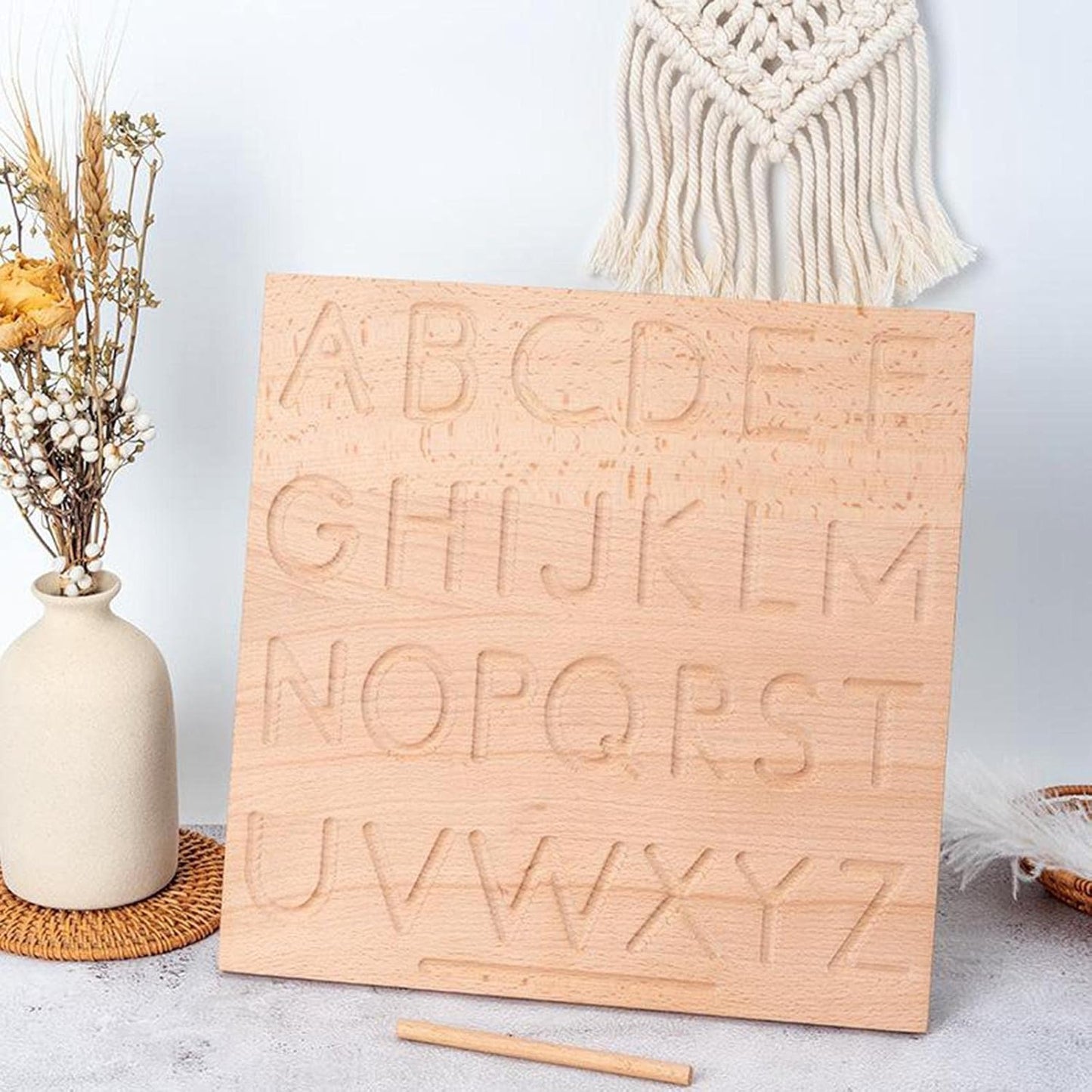 Montessori Alphabet Number Tracing Boards Double Sided Wooden