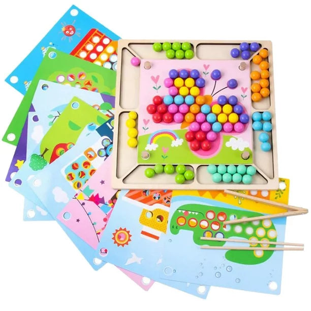 Wooden Clip Beads Puzzle for Hand-Eye Coordination (Butterfly)