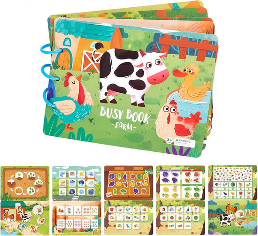 Montessori busy book paper board pages with velcro