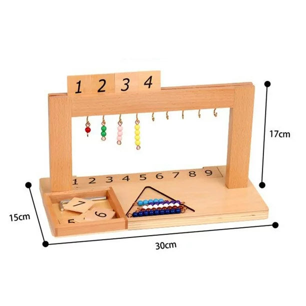 Wooden Montessori Hanger Math Calculating Color Cognition 1-19 Numbers