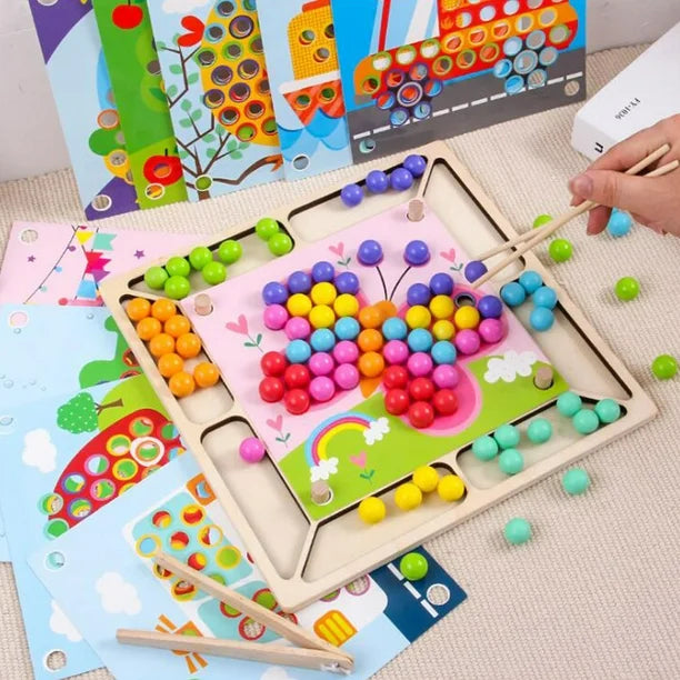 Wooden Clip Beads Puzzle for Hand-Eye Coordination (Butterfly)