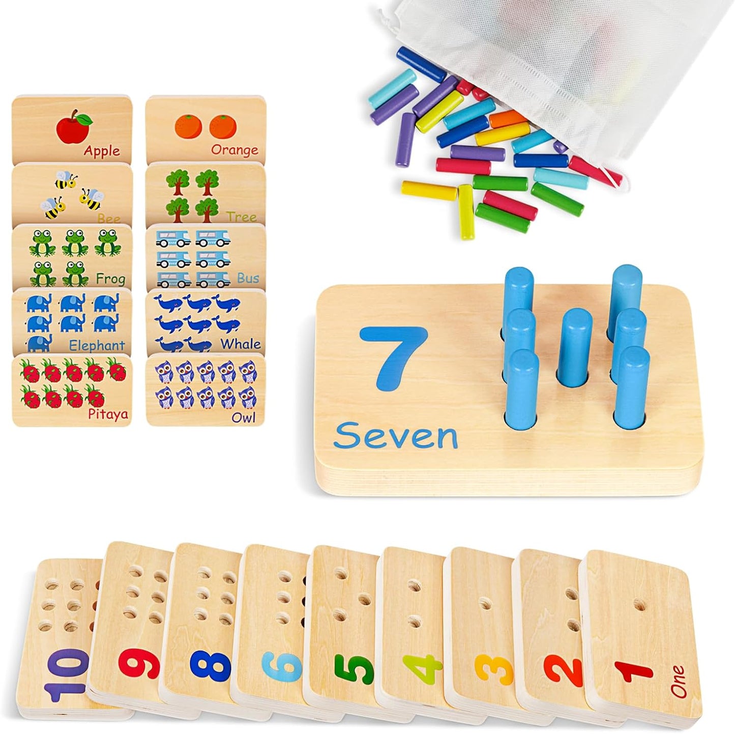 Wooden Number Peg Board