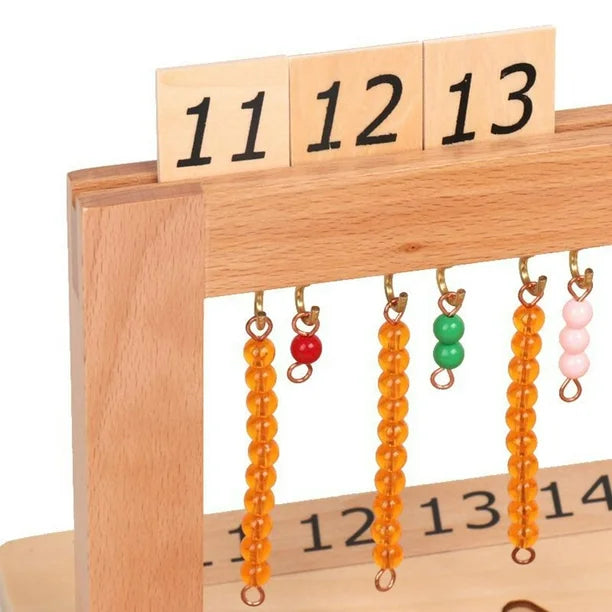 Wooden Montessori Hanger Math Calculating Color Cognition 1-19 Numbers