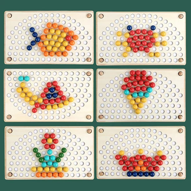 Rainbow Clip Beads Game Puzzle Early Education Toy
