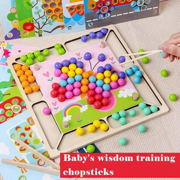 Wooden Clip Beads Puzzle for Hand-Eye Coordination (Butterfly)