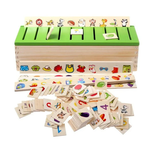 Wooden Sorting Box - Educational Montessori Materials Sorting Toys