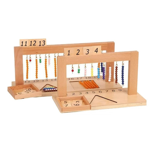 Wooden Montessori Hanger Math Calculating Color Cognition 1-19 Numbers