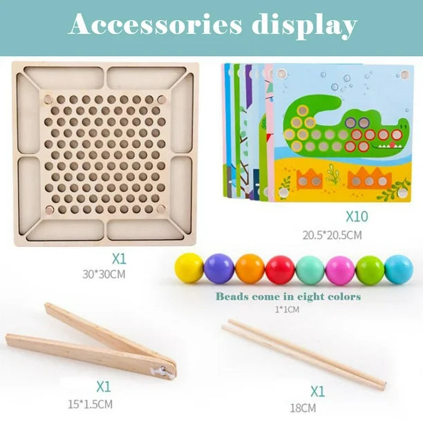 Wooden Clip Beads Puzzle for Hand-Eye Coordination (Butterfly)