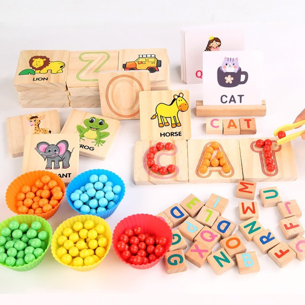 Montessori Letter Pairing Clip Ball Game