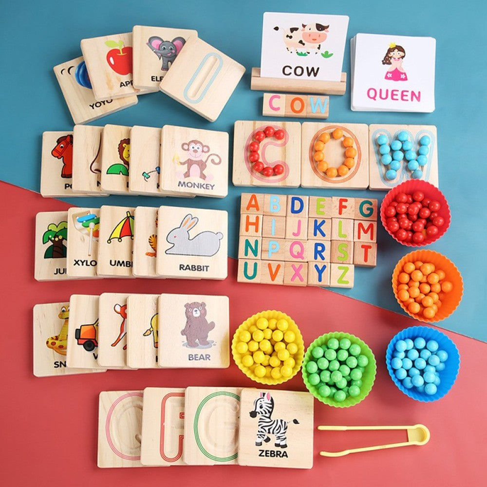 Montessori Letter Pairing Clip Ball Game