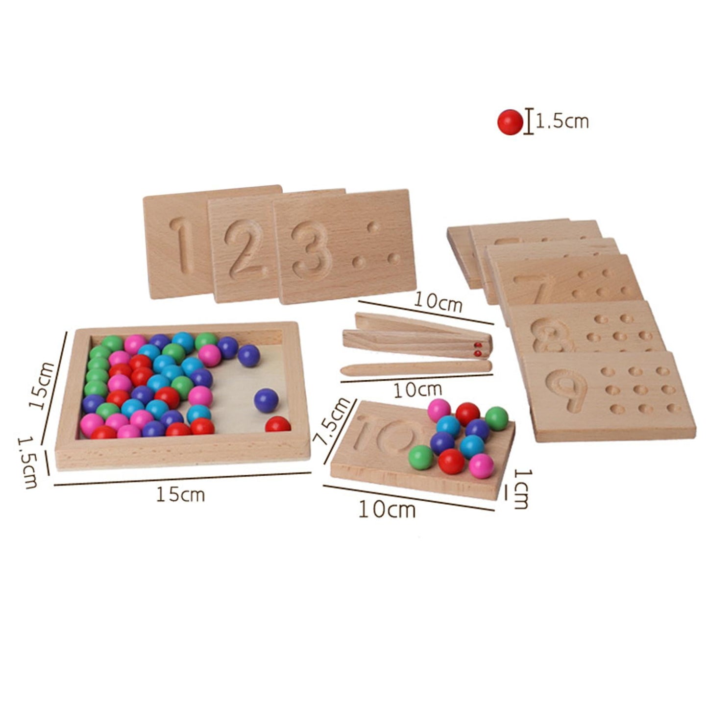 Montessori Counting Tracing Clip Beads Board