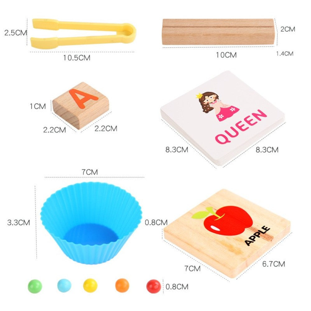Montessori Letter Pairing Clip Ball Game