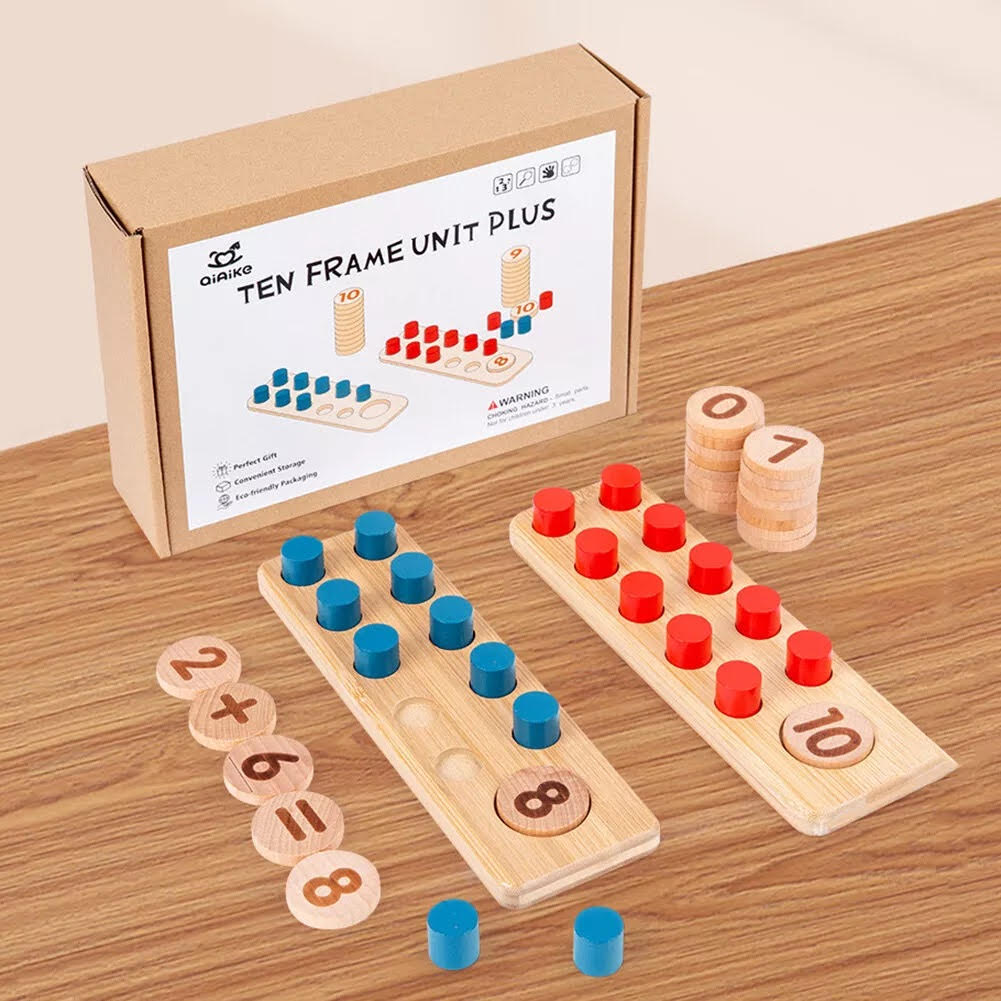 Ten Frame Unit Plus - Kids Montessori Early Education Number Toy