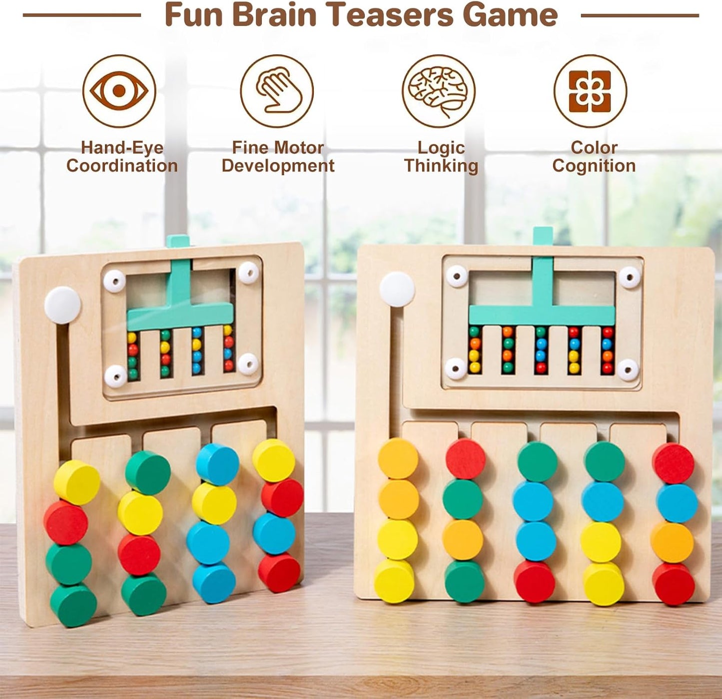 Logical Thinking Color Matching Wooden Puzzle Board (5 Column)