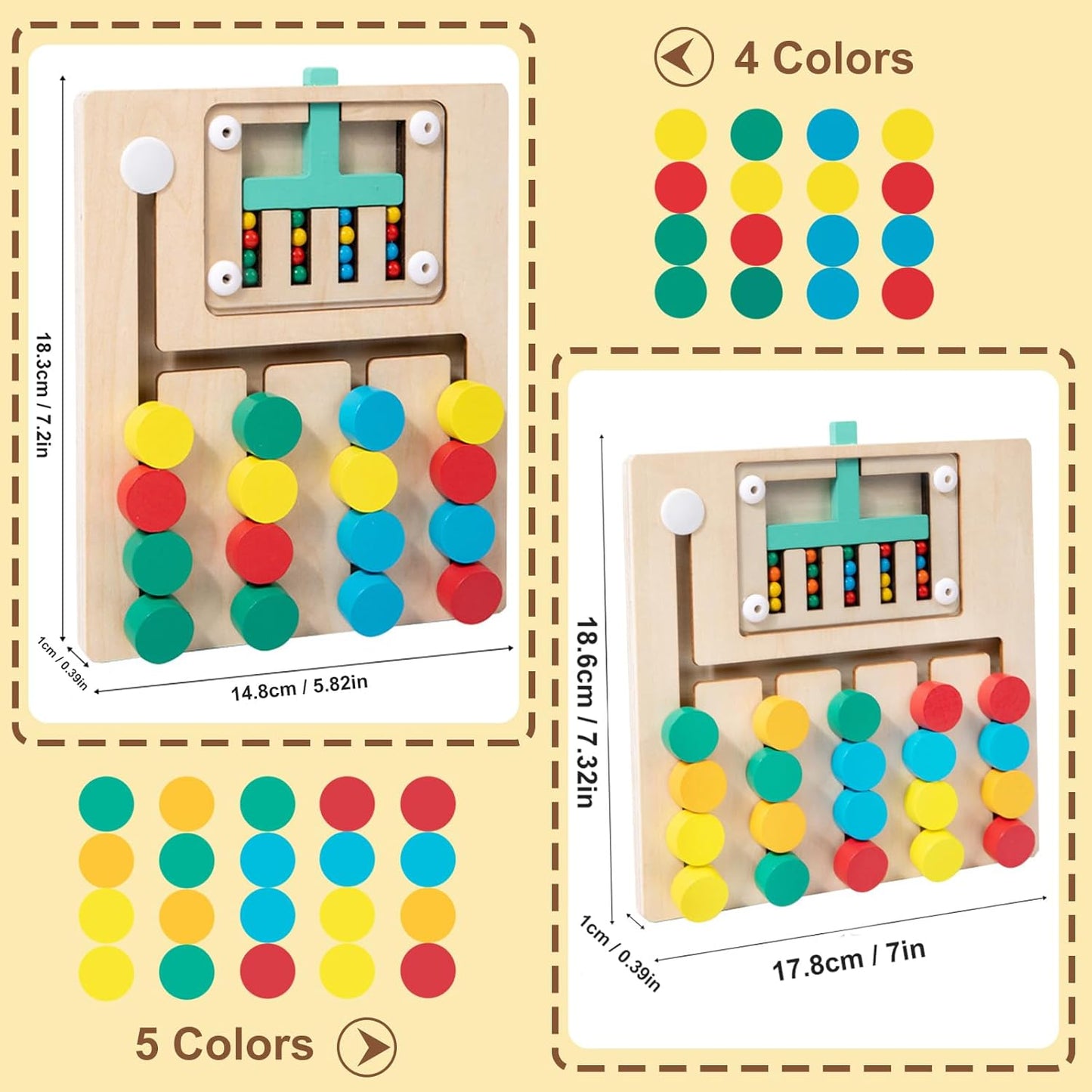 Logical Thinking Color Matching Wooden Puzzle Board (5 Column)