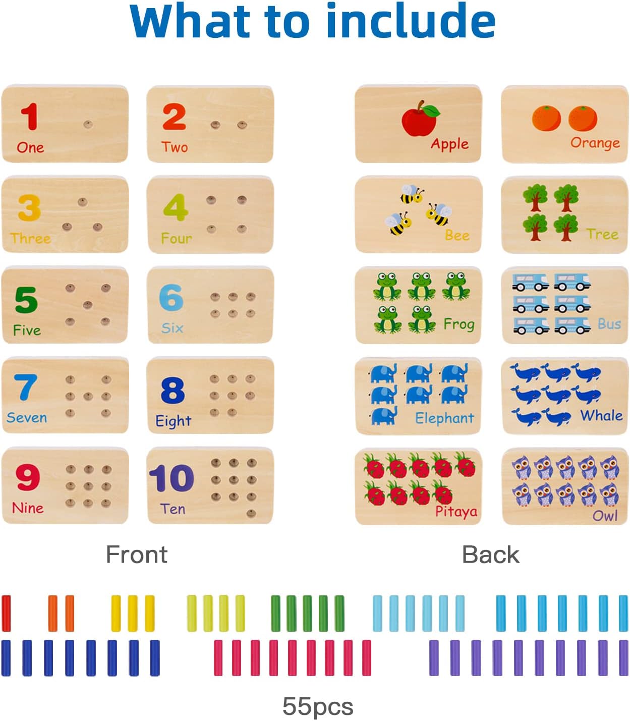 Wooden Number Peg Board