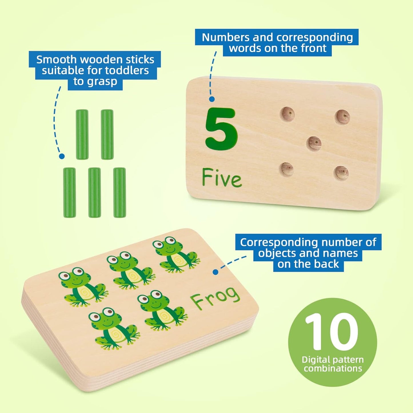 Wooden Number Peg Board