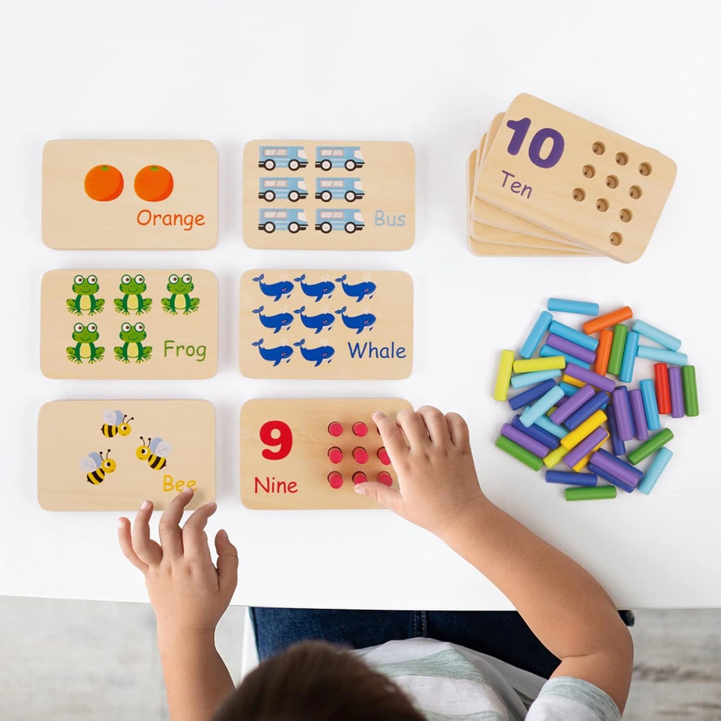 Wooden Number Peg Board